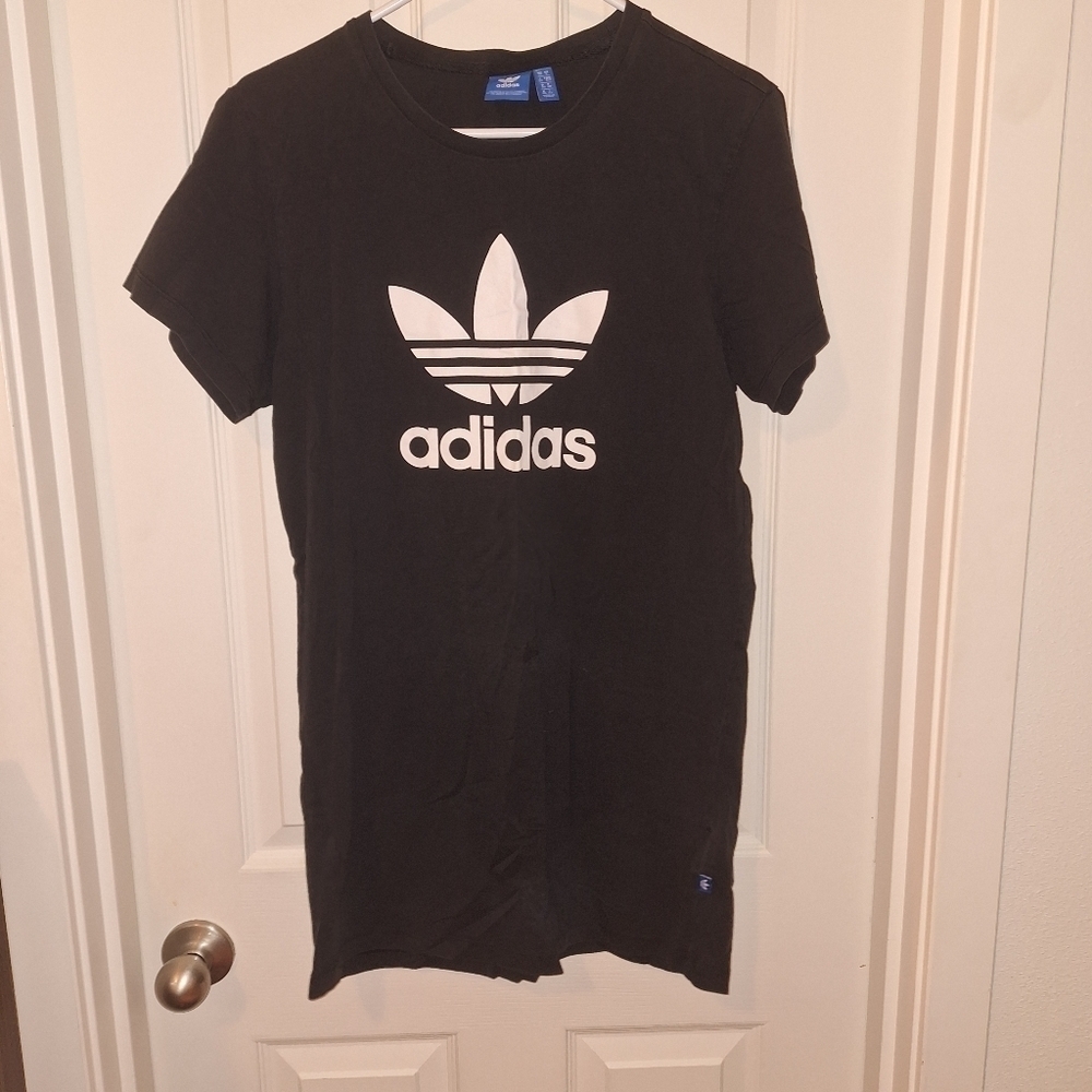 Addidas Black Graphic T Shirt Long